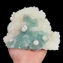 Natural Green Cubic Fluorite with Pyrite and Calcite, Mineral Specimen:Manaoshan,Hunan (145*110*65MM) - image 5