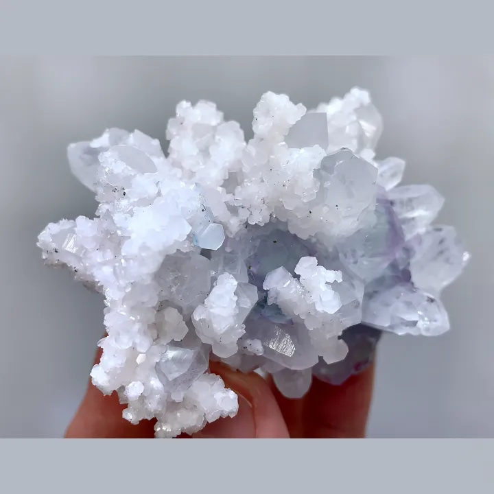 Natural Green Cubic Fluorite with Quartz and Calcite, Mineral Specimen: Yaogangxian,Hunan (75*50*45MM) - image 4