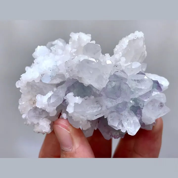 Natural Green Cubic Fluorite with Quartz and Calcite, Mineral Specimen: Yaogangxian,Hunan (75*50*45MM) image