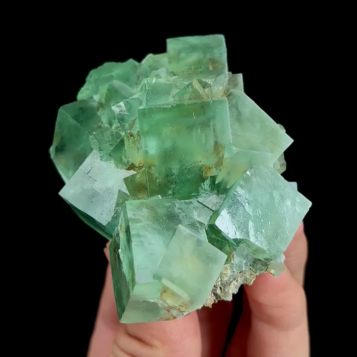 Natural Green Cubic Fluorite,Mineral Specimen:Xianghualing,Hunan (55*75*35MM) image