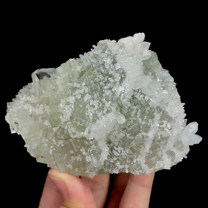 Natural Green Cubic Transparent Fluorite and Quartz, Mineral Specimen:Zhejiang,China (110*75*40MM) - image 4