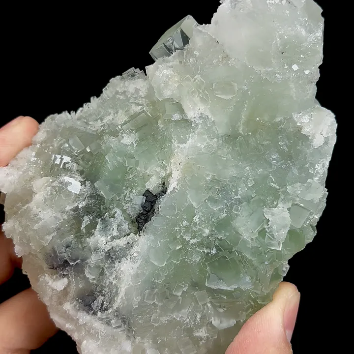 Natural Green Cubic Transparent Fluorite and Quartz, Mineral Specimen:Zhejiang,China (110*75*40MM) - image 3