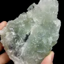 Natural Green Cubic Transparent Fluorite and Quartz, Mineral Specimen:Zhejiang,China (110*75*40MM) - image 3