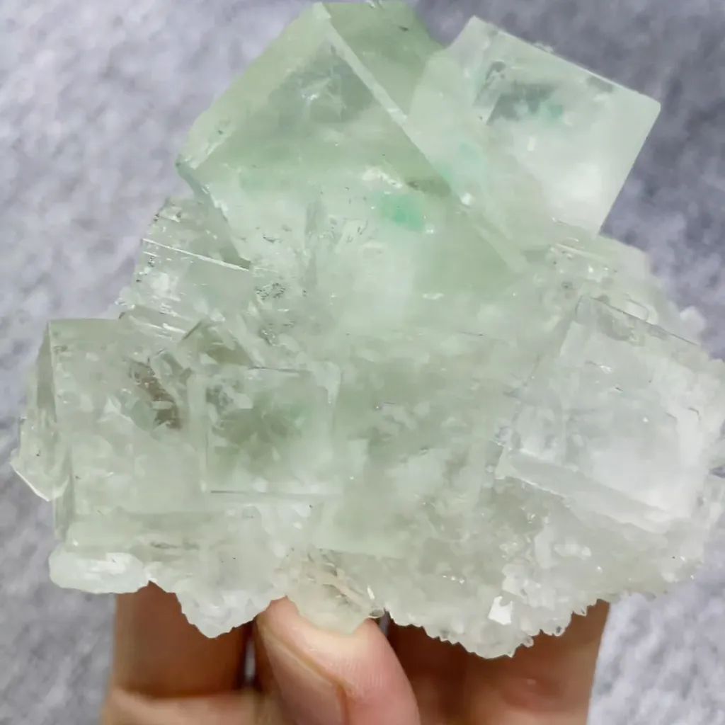 Natural Green Cubic Transparent Fluorite comes from Xianghualing,Hunan 85*70*50MM - image 4