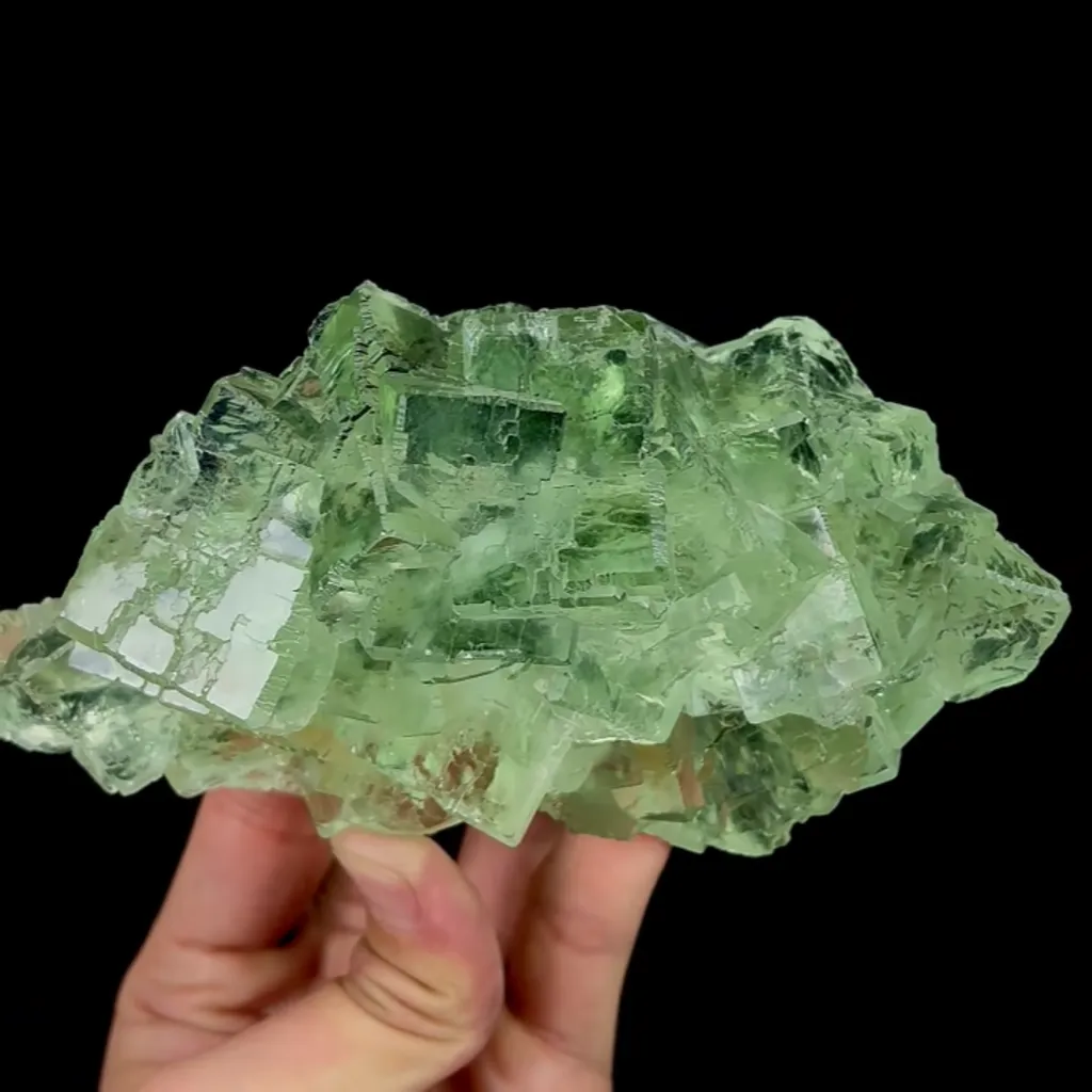 Natural Green Cubic Transparent Fluorite, Mineral Specimen:Zhejiang,China (150*75*55MM) - image 5