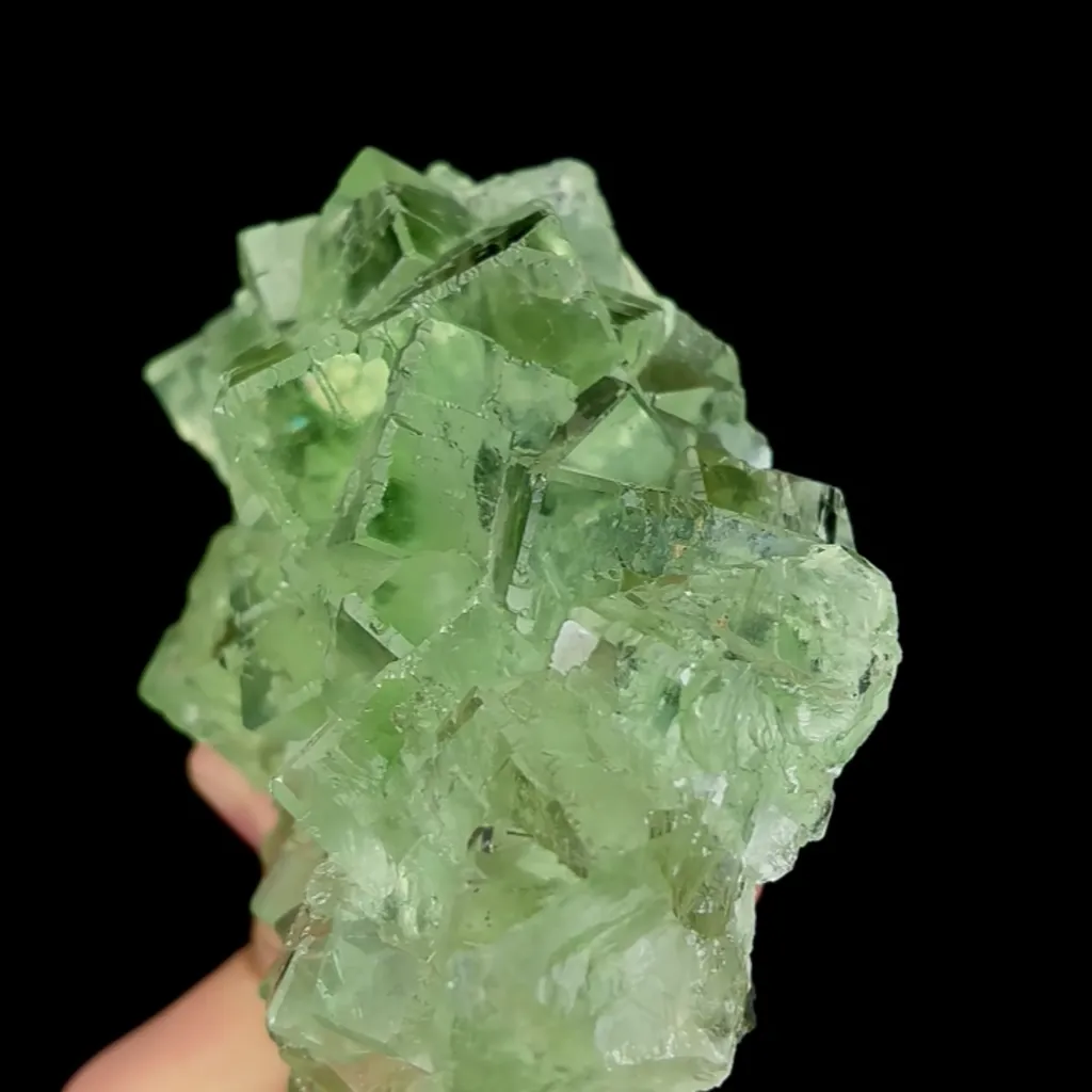 Natural Green Cubic Transparent Fluorite, Mineral Specimen:Zhejiang,China (150*75*55MM) - image 4