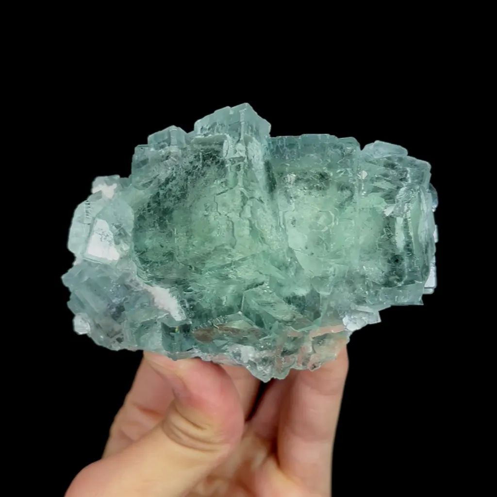 Natural Green Cubic Transparent Fluorite , Mineral Specimen:Zhejiang,China (95*50*45MM) image