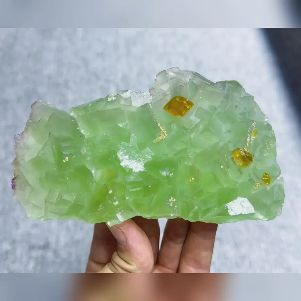 Natural Green Fluorite and Barite comes from Jiangxi,China 130*75*30MM - image 4