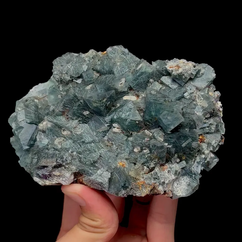 Natural Green Fluorite and Bismuthinite Mineral Specimen,High Quality Specimen,YINDU,INNER MONGOLIA,CHINA(120*85*40mm) image