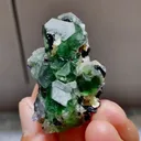 Natural Green Fluorite and Black Stilbite Symbiosis comes from Namibia 40*30*15MM - image 2