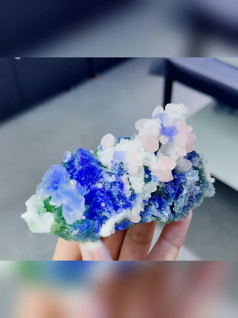 Natural Green Fluorite and Calcite coexist comes from Fujian,China 150*30*65MM - image 4