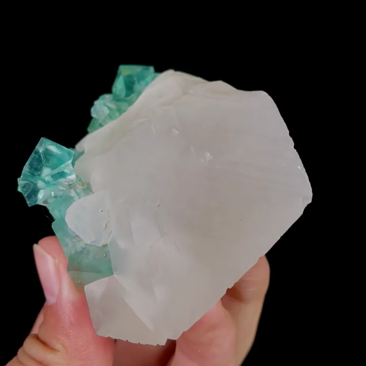 Natural Green Fluorite and Calcite, Mineral Specimen: Xianghualing,Hunan (75*60*40MM) - image 5