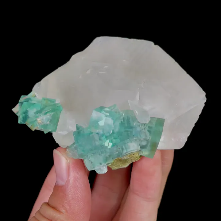 Natural Green Fluorite and Calcite, Mineral Specimen: Xianghualing,Hunan (75*60*40MM) - image 7