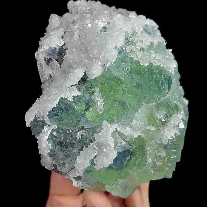 Natural Green Fluorite and Calcite, Mineral Specimen:Fujian,China (110*110*65MM) image