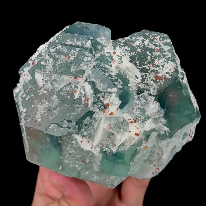 Natural Green Fluorite and Calcite, Mineral Specimen:Fujian,China (110*95*65MM) image