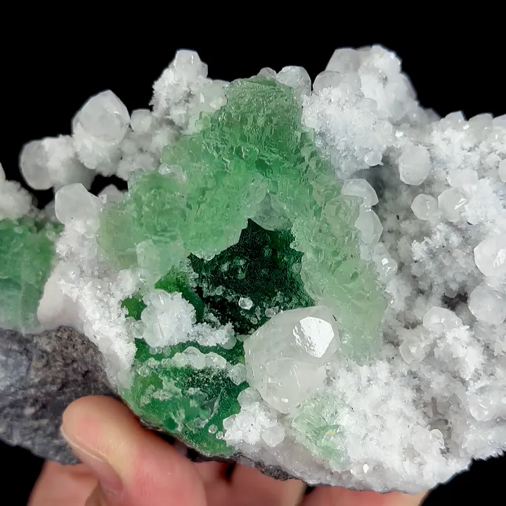 Natural Green Fluorite and Calcite, Mineral Specimen:Fujian,China (115*80*45MM) - image 4