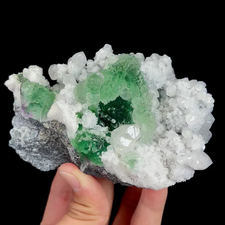 Natural Green Fluorite and Calcite, Mineral Specimen:Fujian,China (115*80*45MM) image