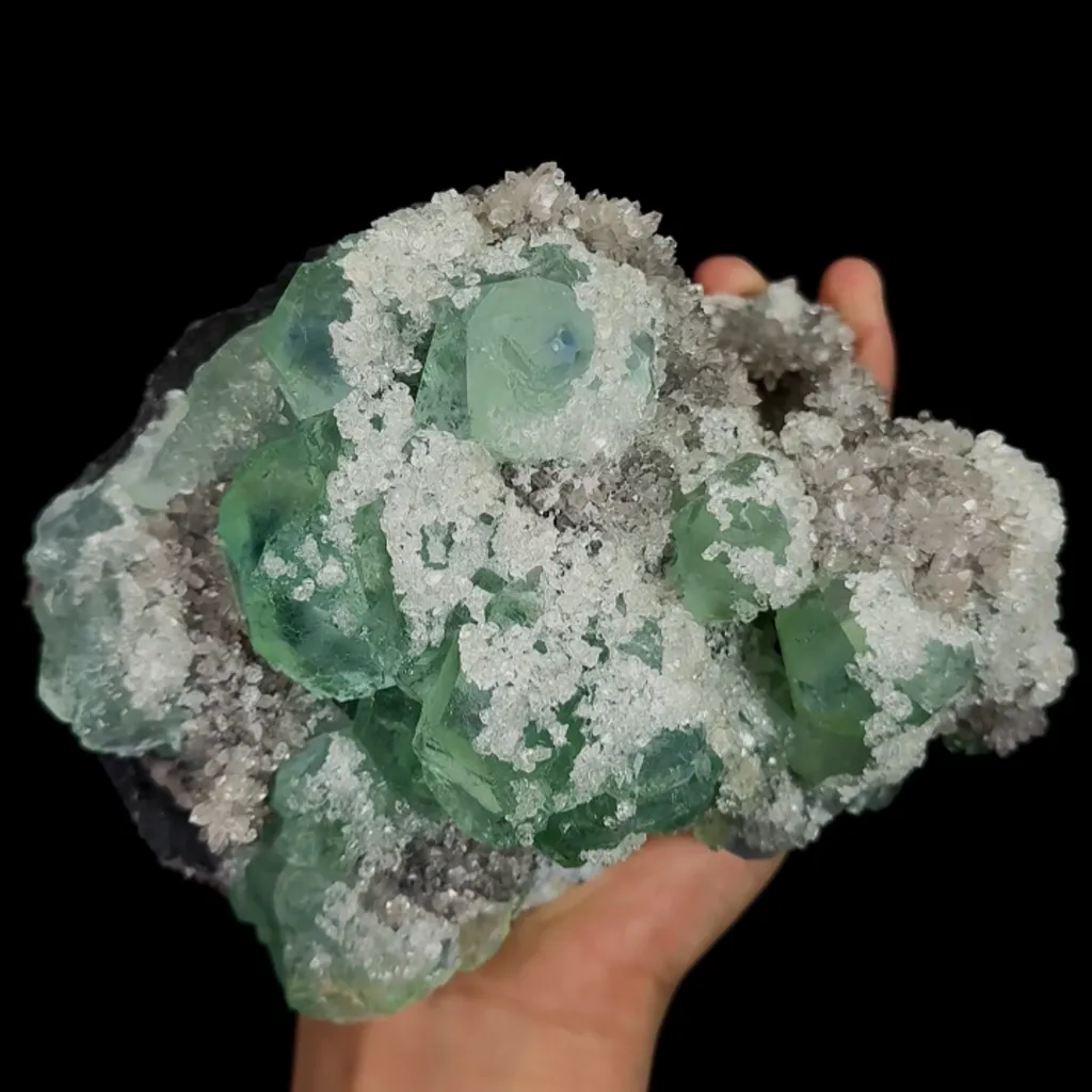 Natural Green Fluorite and Calcite, Mineral Specimen:Fujian,China (145*110*85MM) image