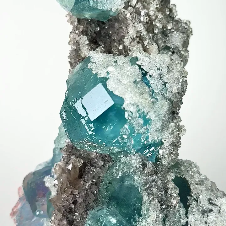 Natural Green Fluorite and Calcite, Mineral Specimen:Fujian,China (90*165*60MM) image