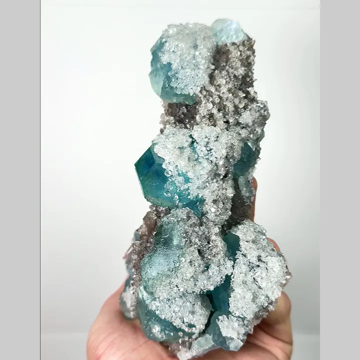 Natural Green Fluorite and Calcite, Mineral Specimen:Fujian,China (90*165*60MM) - image 3