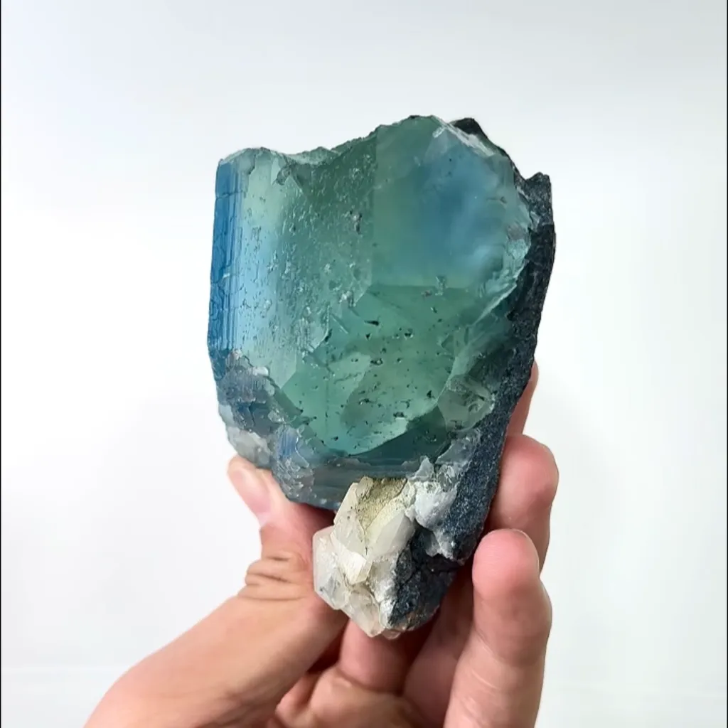 Natural Green Fluorite and Calcite, Mineral Specimen:Fujian,China (90*70*55MM) - image 3
