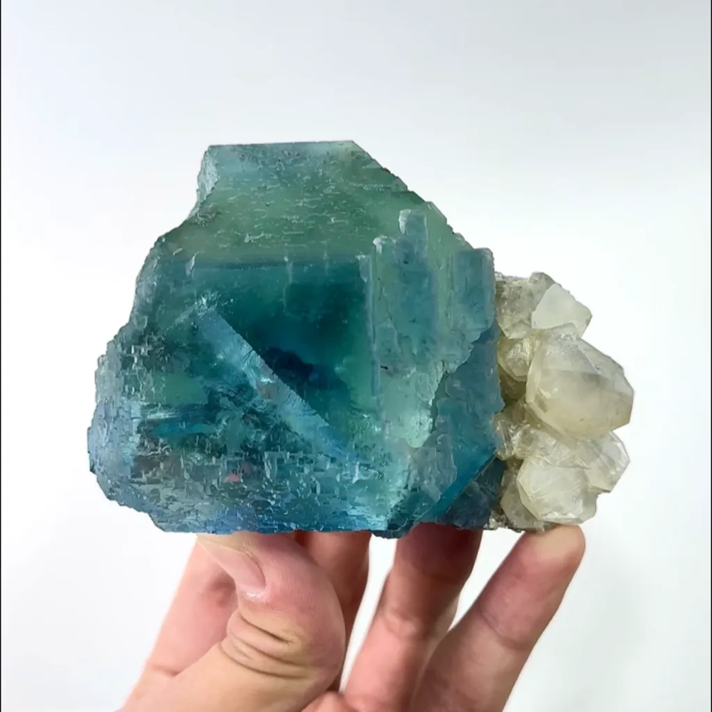 Natural Green Fluorite and Calcite, Mineral Specimen:Fujian,China (90*70*55MM) image