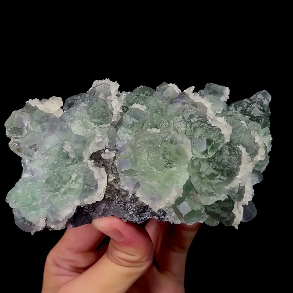 Natural Green Fluorite and Calcite Mineral Specimen,High Quality Specimen,FUJIAN,CHINA(130*70*60mm) image