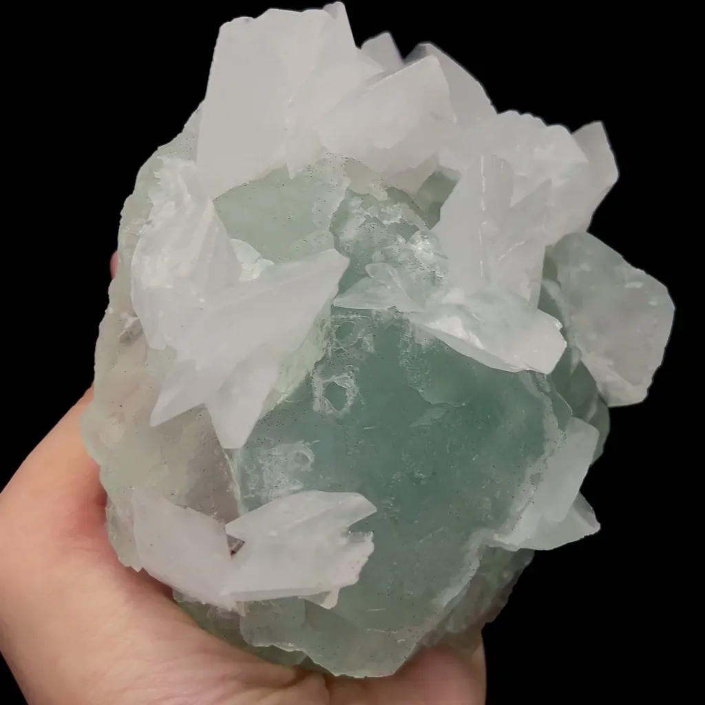Natural Green Fluorite and Calcite Mineral Specimen,High Quality Specimen,XIANGHUALING,HUNAN,CHINA(130*130*60mm) - image 2