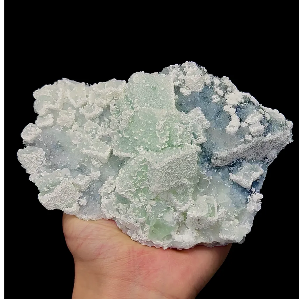 Natural Green Fluorite and Calcite Mineral Specimen,High Quality Specimen,XIANGHUALING,HUNAN,CHINA(155*109*70mm) image