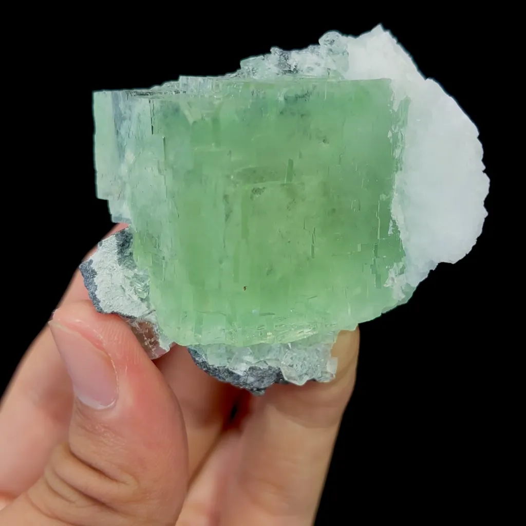 Natural Green Fluorite and Calcite Mineral Specimen,High Quality Specimen,XIANGHUALING,HUNAN,CHINA(59*50*60mm) - image 5