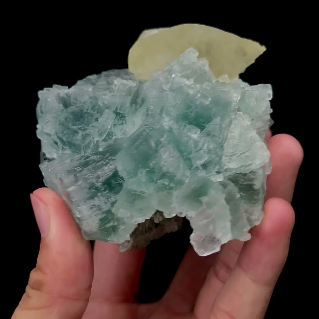 Natural Green Fluorite and Calcite Mineral Specimen,High Quality Specimen,XIANGHUALING,HUNAN,CHINA(86*77*72mm) - image 3