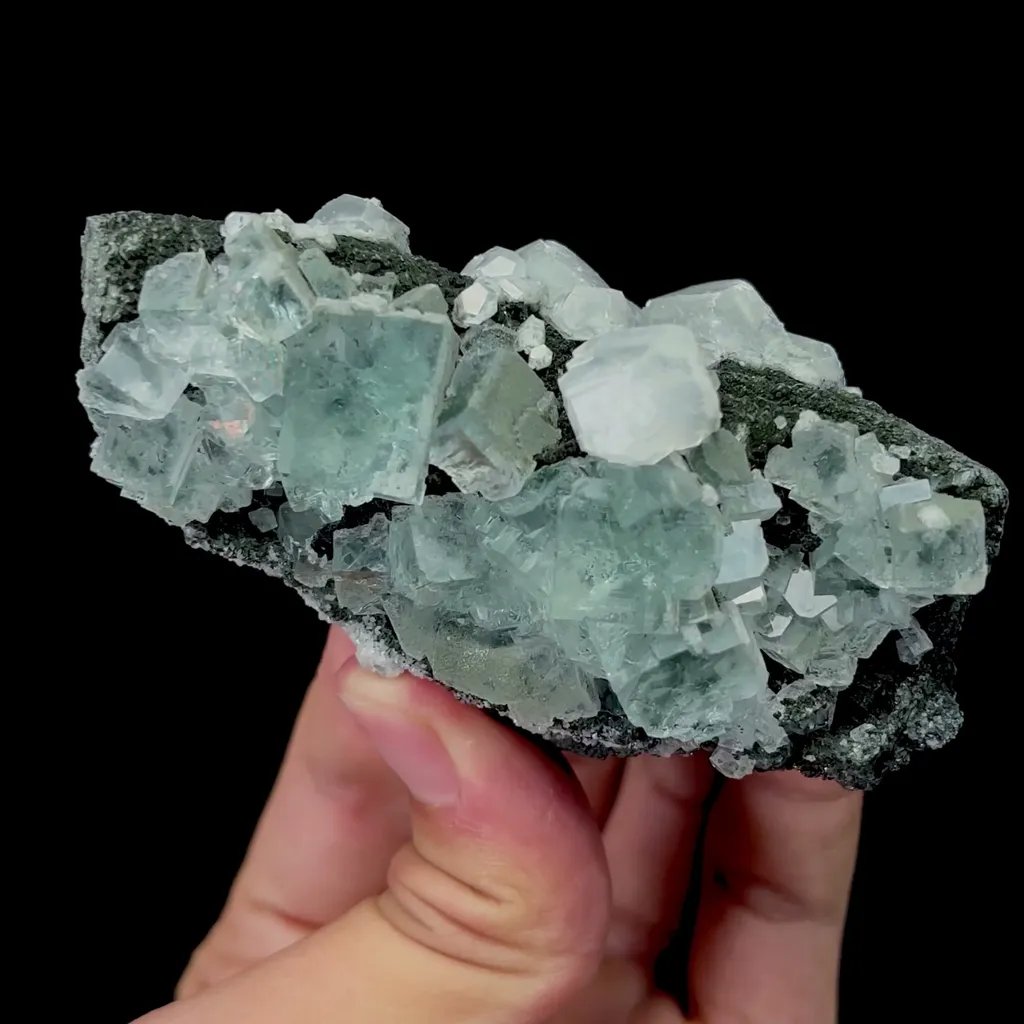 Natural Green Fluorite and Calcite Mineral Specimen,High Quality Specimen,XIANGHUALING,HUNAN,CHINA(89*49*40mm) image