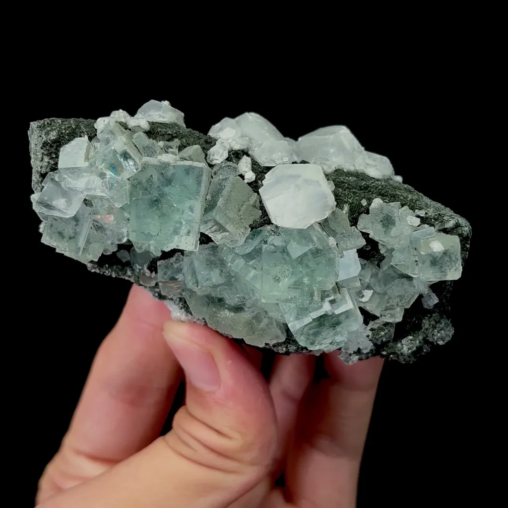 Natural Green Fluorite and Calcite Mineral Specimen,High Quality Specimen,XIANGHUALING,HUNAN,CHINA(89*49*40mm) - image 4