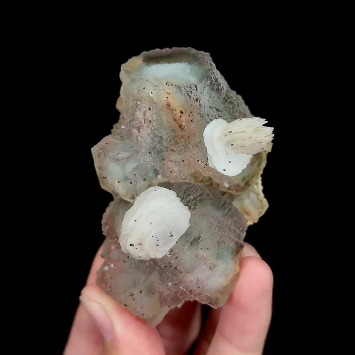 Natural Green Fluorite and Calcite, Mineral Specimen:Xianghualing,Hunan (45*75*30MM) image