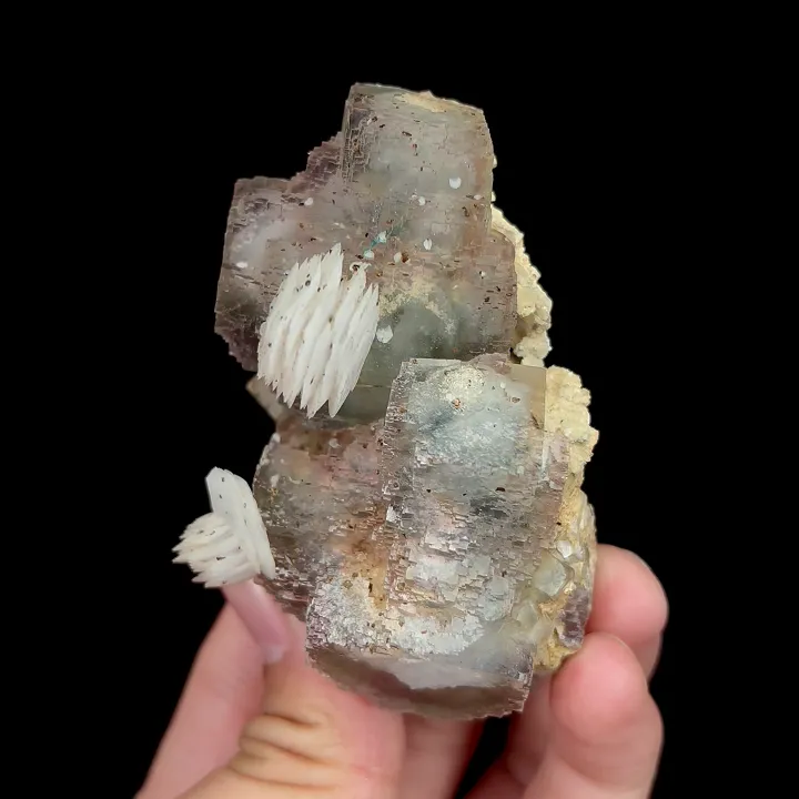 Natural Green Fluorite and Calcite, Mineral Specimen:Xianghualing,Hunan (45*75*30MM) - image 4