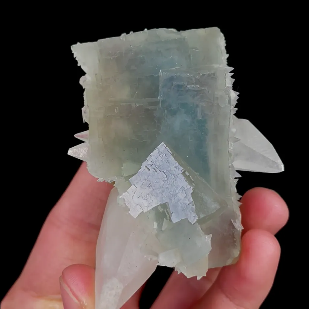 Natural Green Fluorite and Calcite, Mineral Specimen:Xianghualing,Hunan (70*55*75MM) - image 2