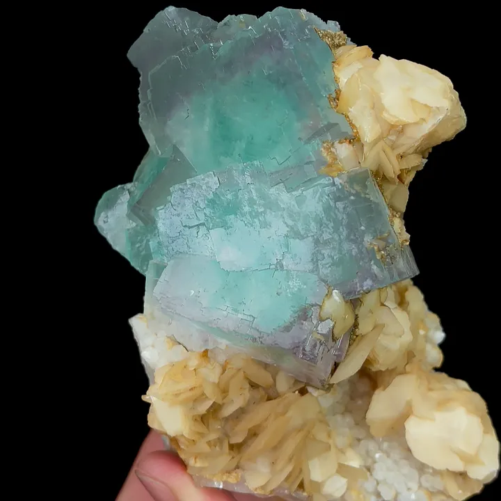 Natural Green Fluorite and Calcite, Mineral Specimen:Yaogangxian,Hunan (70*100*55MM) image