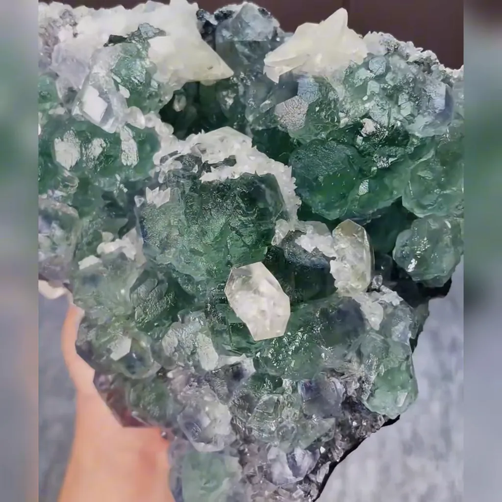 Natural Green Fluorite and Calcite Symbiosis comes from Fujian,China 130*130*55MM - image 3