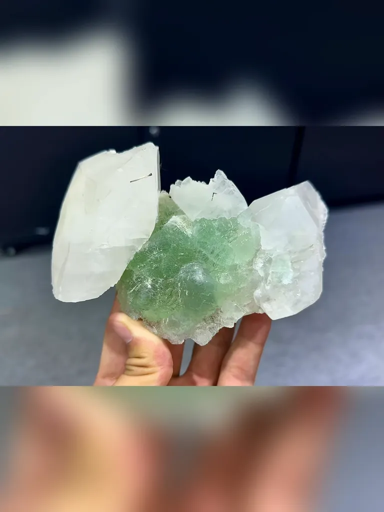 Natural Green Fluorite and Calcite Symbiosis comes from Fujian,China 130*85*50MM - image 2