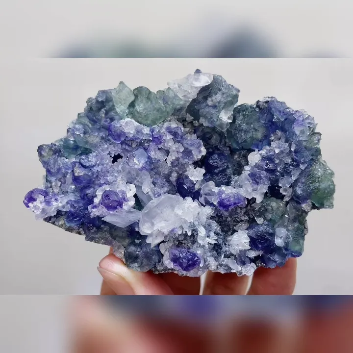 Natural Green Fluorite and Calcite Symbiosis comes from Fujian,China 90*60*30MM image