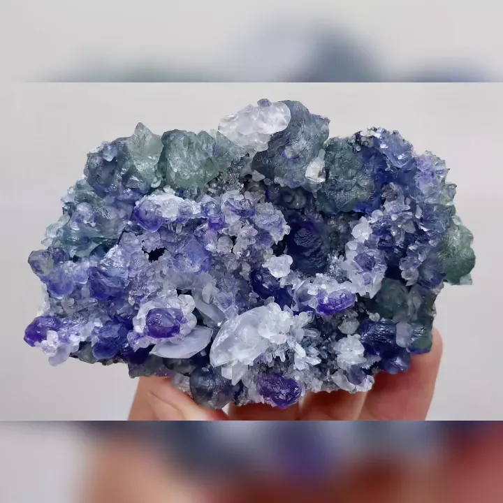 Natural Green Fluorite and Calcite Symbiosis comes from Fujian,China 90*60*30MM - image 4