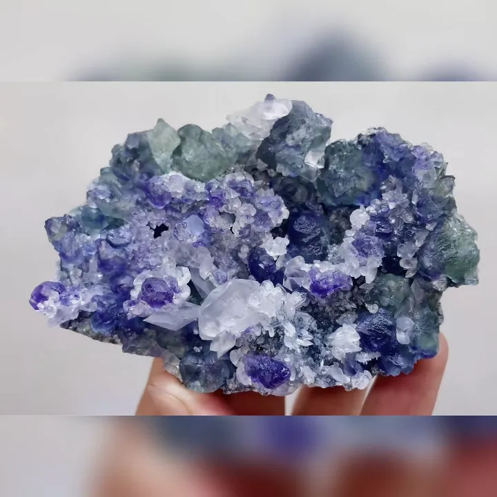 Natural Green Fluorite and Calcite Symbiosis comes from Fujian,China 90*60*30MM - image 6