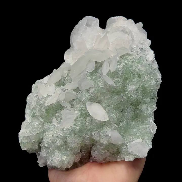 Natural Green Fluorite and Calcite,Ladder Pattern Mineral Specimen:FUJIAN China (180*70*130mm) image