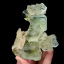 Natural Green Fluorite and Calcite,Ladder Pattern Mineral Specimen:XIANGHUALING (90*115*40mm) - image 1