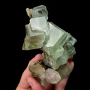 Natural Green Fluorite and Calcite,Ladder Pattern Mineral Specimen:XIANGHUALING (90*115*40mm) - image 4