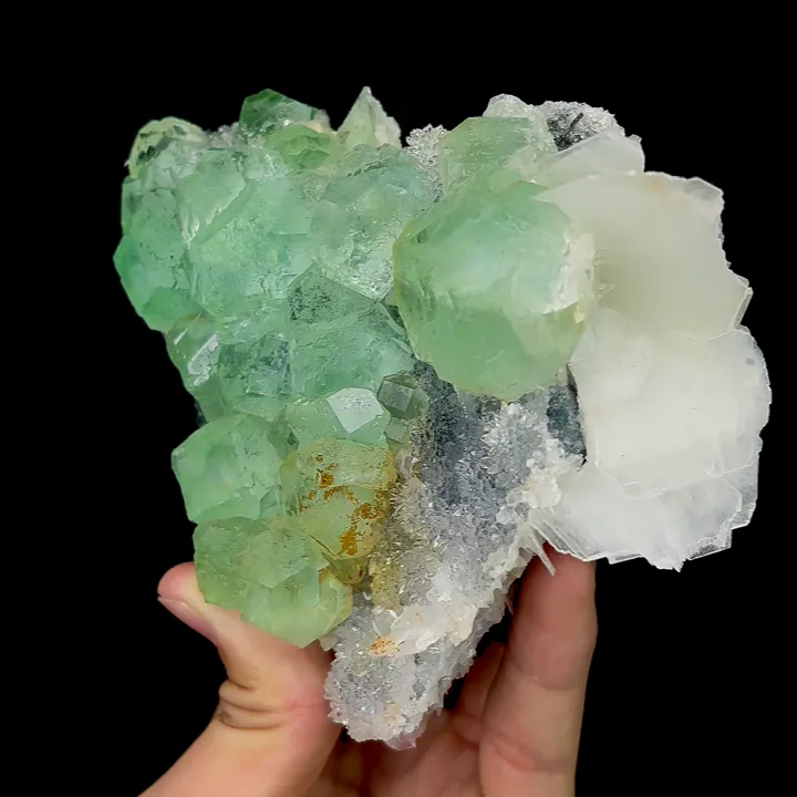 Natural Green Fluorite and Calcite,Mineral Specimen:HUBEI (130*115*40mm) - image 2