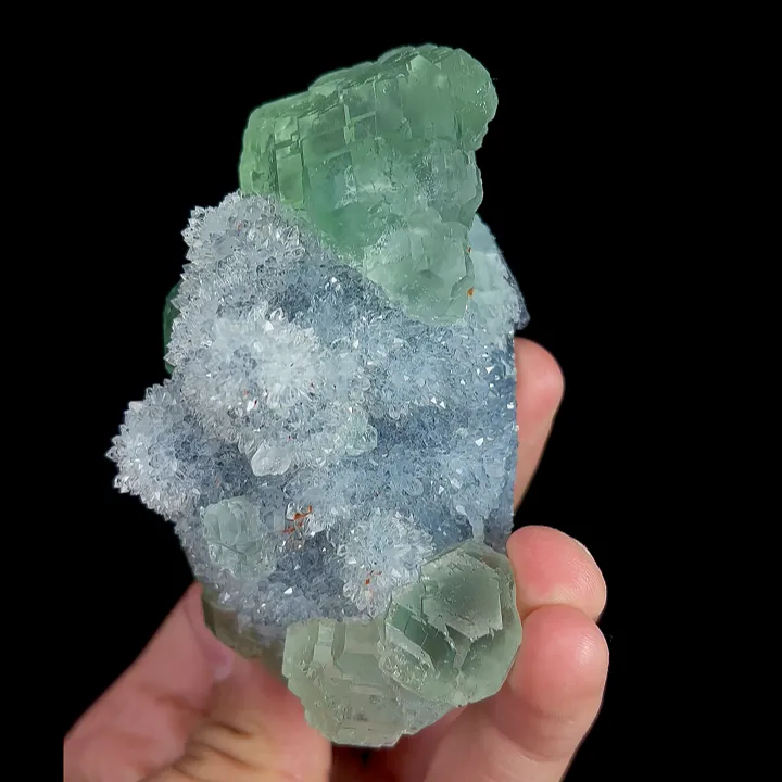 Natural Green Fluorite and Clear Quartz Cluster, Mineral Specimen:Fujian,China (85*55*55MM) - image 3