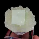 Natural Green Fluorite and Clear Quartz Cluster, Mineral Specimen:Zhejiang,China (50*35*25MM) - image 2