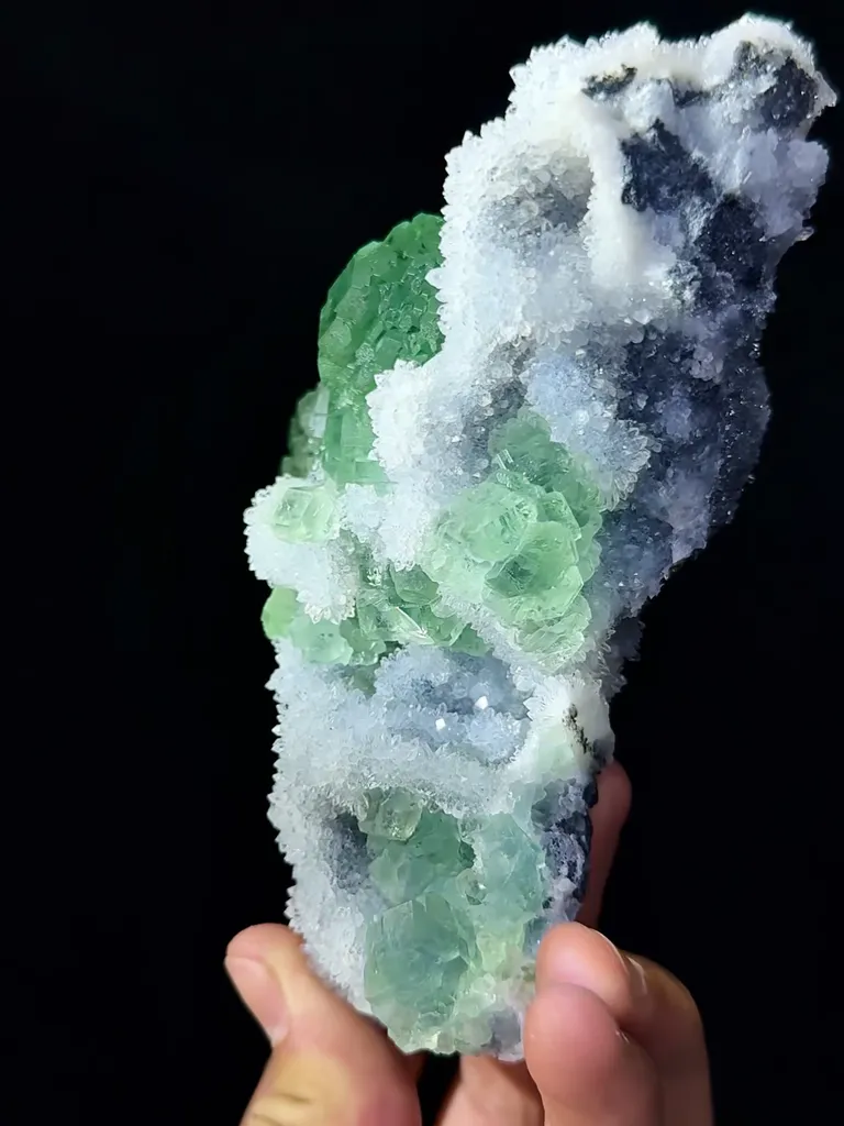 Natural Green Fluorite and Crystal Coexist comes from Xianghualing,Hunan  130*75*45MM - image 5