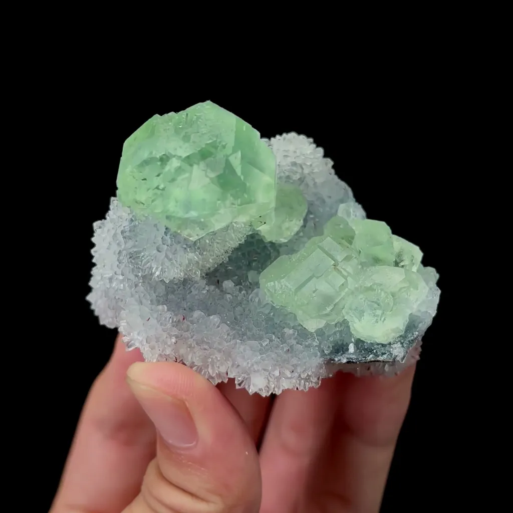 Natural Green Fluorite and Crystal Mineral Specimen,High Quality Specimen,FUJIAN,CHINA(65*52*52mm) image